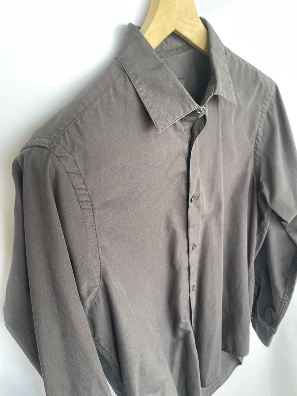 Zara Charcoal Cotton Blend Dress Shirt Size L